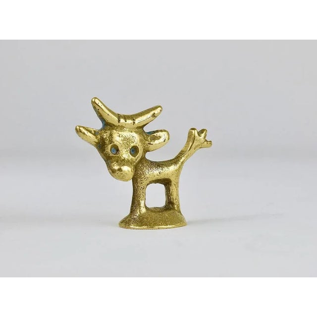 1950s Mid-Century Brass Cow Figurine by Walter Bosse for Hertha Baller, Austria, 1950s For Sale - Image 5 of 8