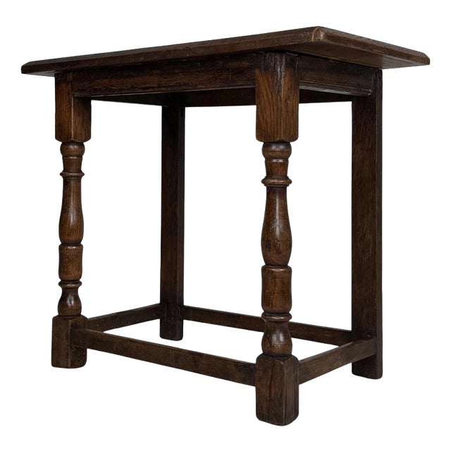 19th Century Antique English Georgian Style Oak Side Table For Sale
