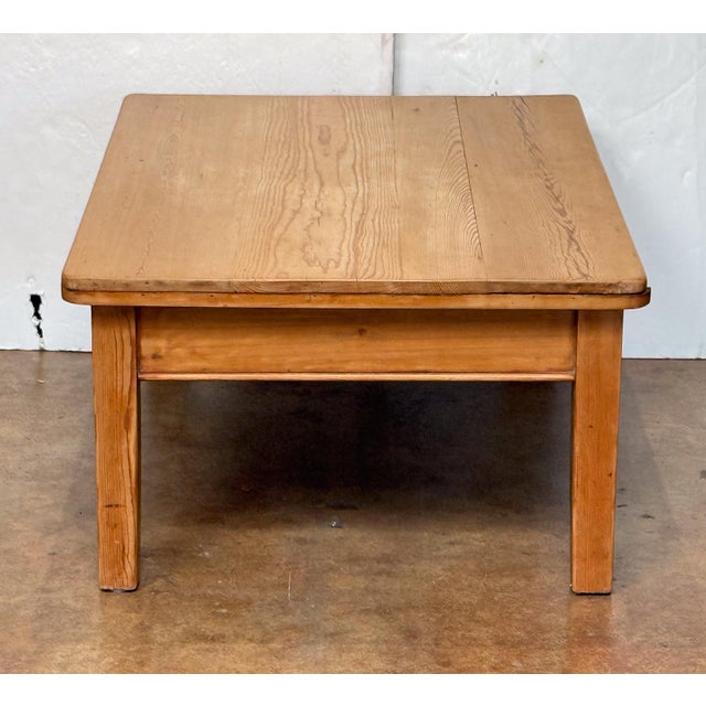 French Rectangular Low or Coffee Table of Pine For Sale - Image 9 of 12