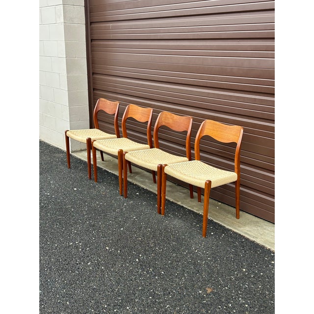 Niels Otto Møller Teak Model 71 Dining Chairs for j.l. Møller, 1960s- Set of Four For Sale In Philadelphia - Image 6 of 12