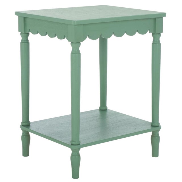 Heaven Scalloped Accent Table in Sage Green For Sale In Philadelphia - Image 6 of 8