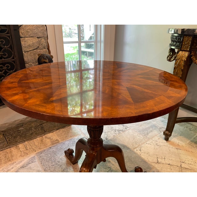 Wood Vintage Starburst Marquetry Top Side Table For Sale - Image 7 of 12