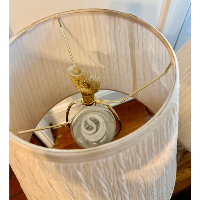 Mid 20th Century Mid 20th Century Nautilus Shell Table Lamps - a Pair For Sale - Image 5 of 12