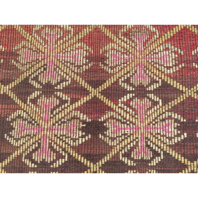 1960s Embroidered Kilim Rug - 58" X 114" For Sale - Image 4 of 11