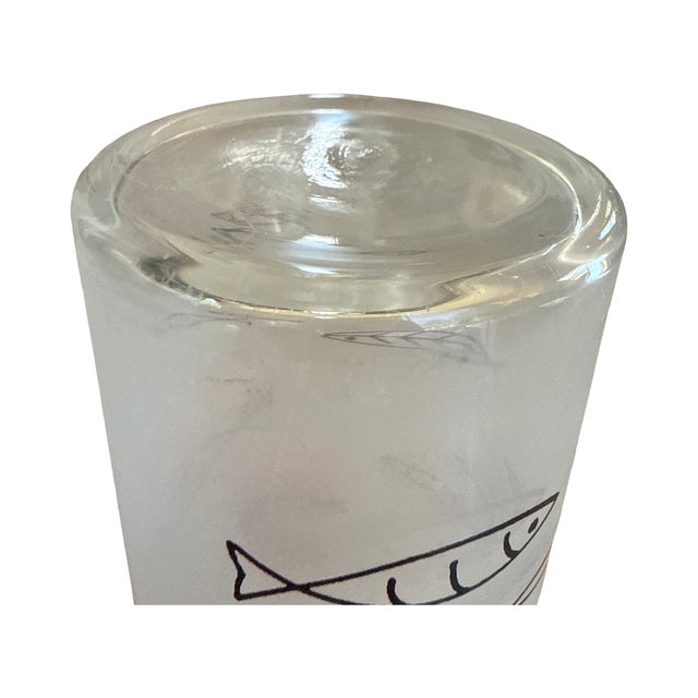 Mid 20th Century Hand-Painted Frosted "Atomic Fish" Collins Glasses - Set of 3 For Sale In West Palm - Image 6 of 6