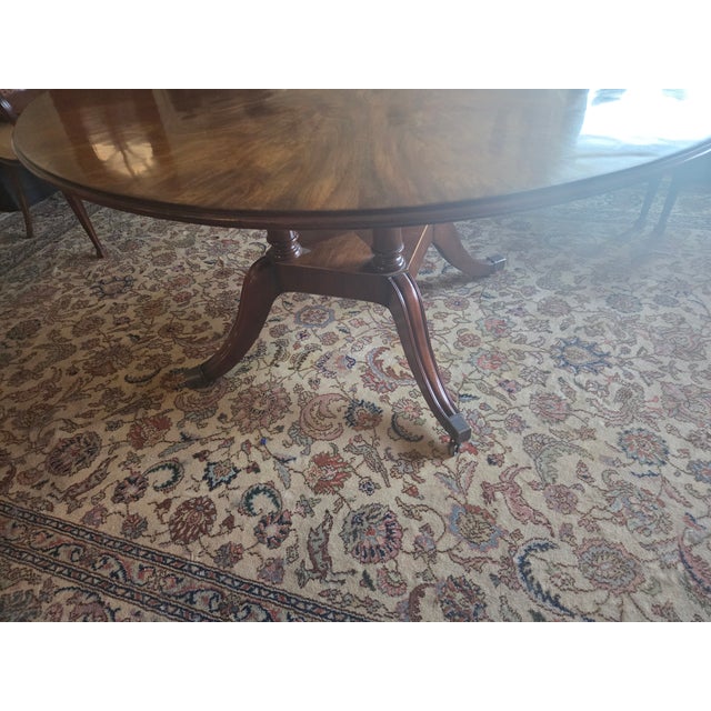 Wood 1960s Custom Burton Ching English Mahogany Dining Table – 60" Round / 84" Extended – Original $20,000 Commission For Sale - Image 7 of 17