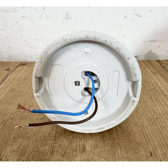 Vintage White Porcelain Ceiling Light, 1970s For Sale - Image 9 of 12