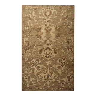 21st Century Persian Sultanabad Wool 5x8 Tan & Ivory Handmade Area Rug #1143022 For Sale