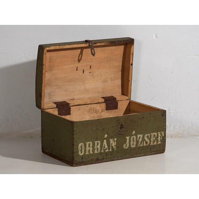 Antique Green Chest, 1920s For Sale - Image 4 of 10