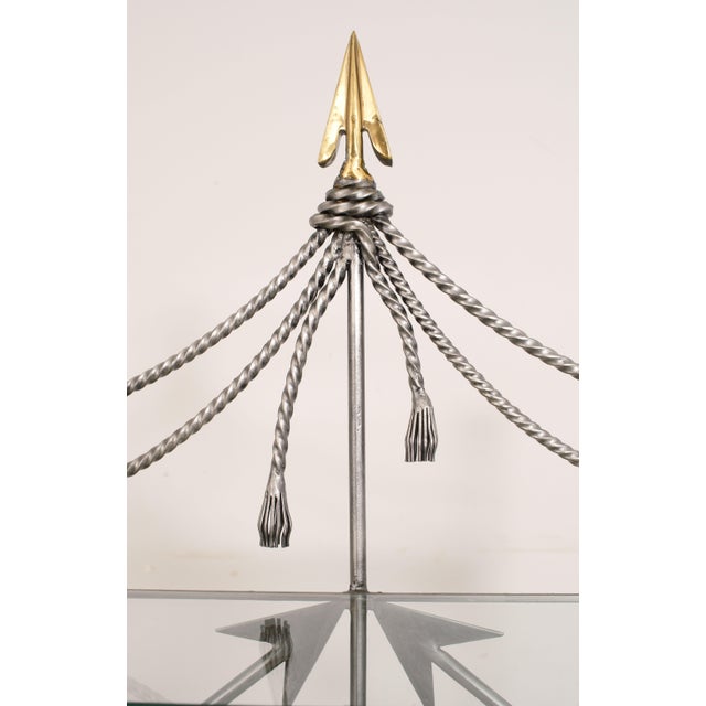 Neoclassical Style Wrought Iron Brass & Glass Wine Rack For Sale In Philadelphia - Image 6 of 12