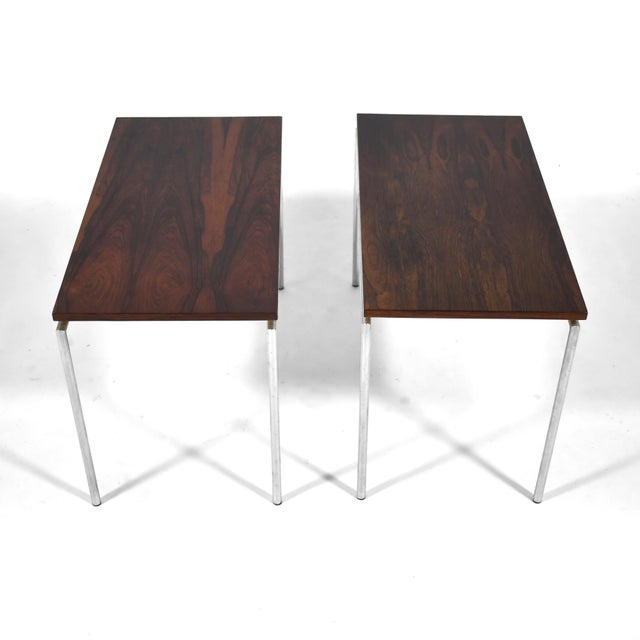 Mid-Century Modern Pair of Knud Joos Rosewood Tables by Jason Mobler For Sale - Image 3 of 6