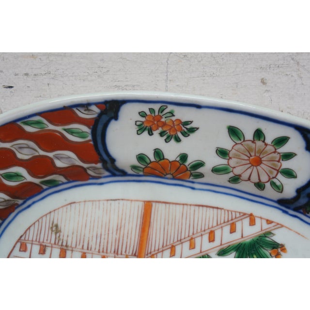 Early 20th Century Antique Japanese Famille Verte Porcelain Imperial Phoenix Oval Serving Platter 10" For Sale - Image 5 of 10