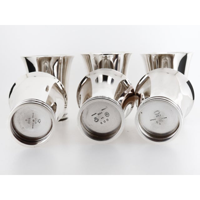 Antique Set of 6 Georg Jensen Sterling Silver 'Pyramid' Cocktail Cups No. 600 A For Sale - Image 10 of 12