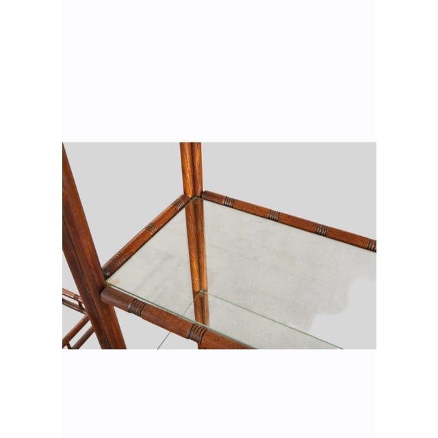 Asian Pair of Mid-Century Faux Bamboo Etagere Shelves by Heritage For Sale - Image 3 of 11