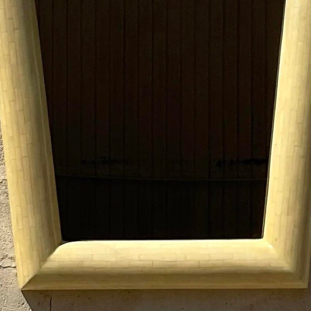 Vintage Contemporary Tessellated Bone Mirror For Sale - Image 12 of 14