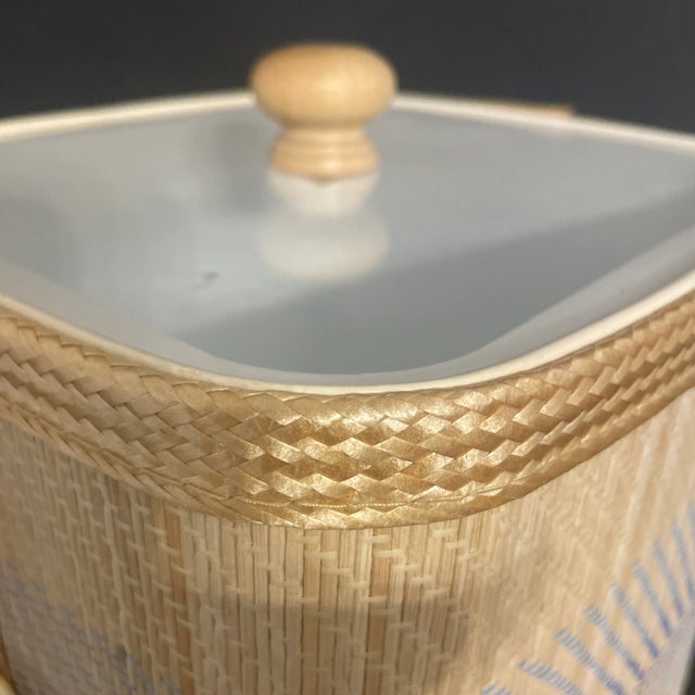 Champagne Mid 20th Century Raffia Covered Ice Bucket For Sale - Image 8 of 12
