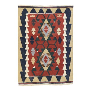 Vintage Persian Shiraz Kilim Rug - 03'00 X 04'02 For Sale