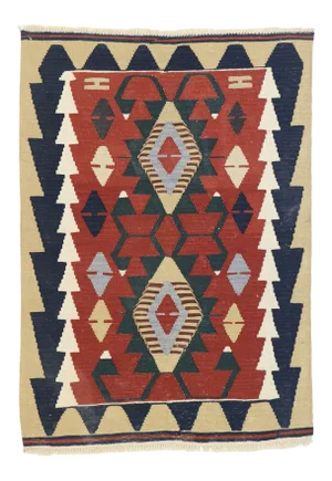 Vintage Persian Shiraz Kilim Rug - 03'00 X 04'02