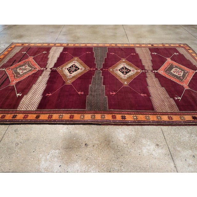 Galerie Shabab Collection Mid-20th Century Handmade Turkish Tribal Long & Narrow Room Size Carpet For Sale - Image 4 of 7