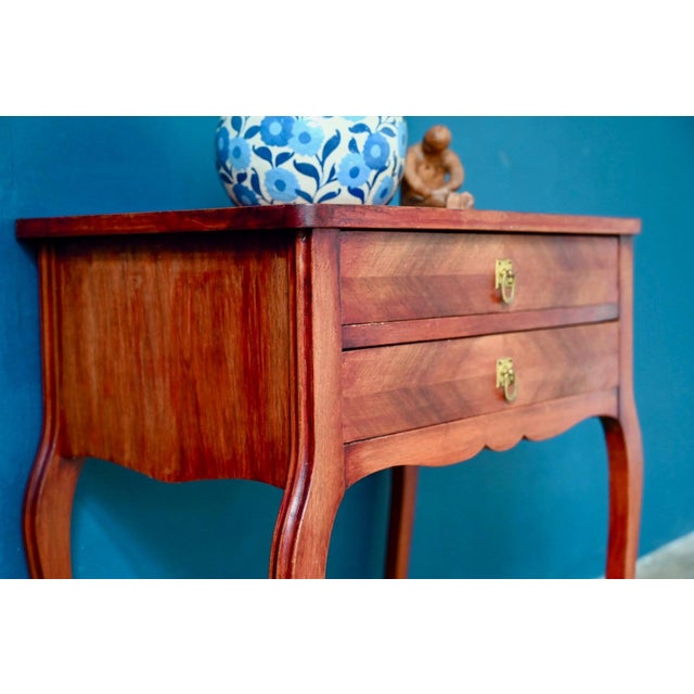 Louis XV Style Mahogany Console Table with Cabriole Legs, 1950s For Sale - Image 9 of 18