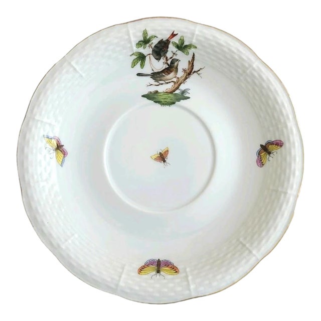 Mid 20th Century Herend Rothschild Bird 7" Saucer for Cream Soup Bowl For Sale