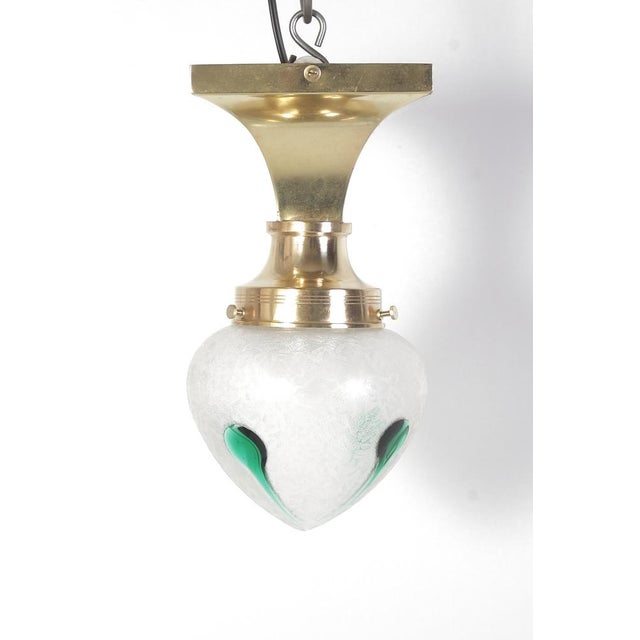 Art Nouveau Brass Ceiling Light, Former Czechoslovakia, 1920s For Sale - Image 4 of 17