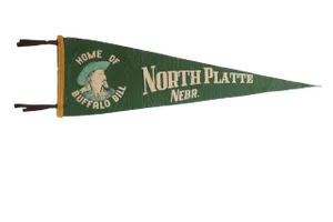 Vintage North Platte Nebr. Felt Flag Pennant