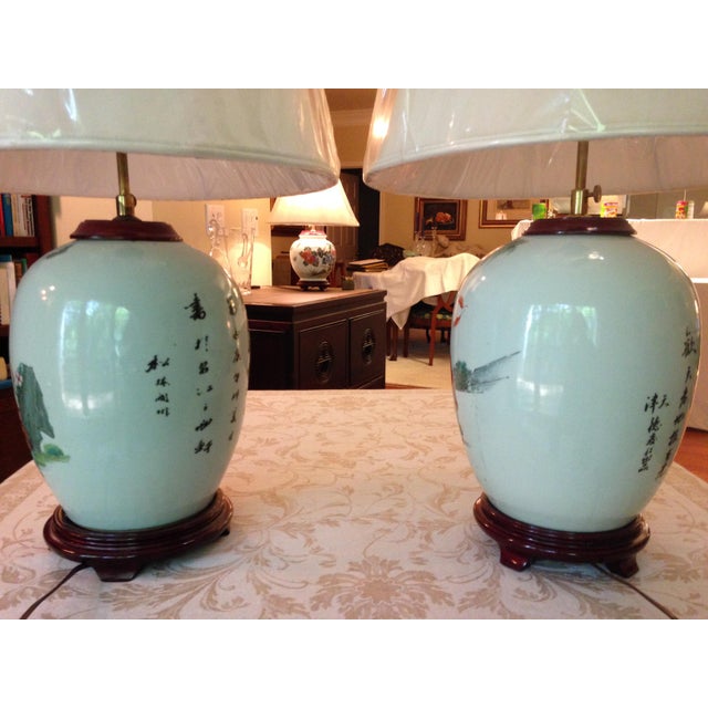 Chinese Antique Late 19th Century Chinese Lamps - a Pair For Sale - Image 3 of 12