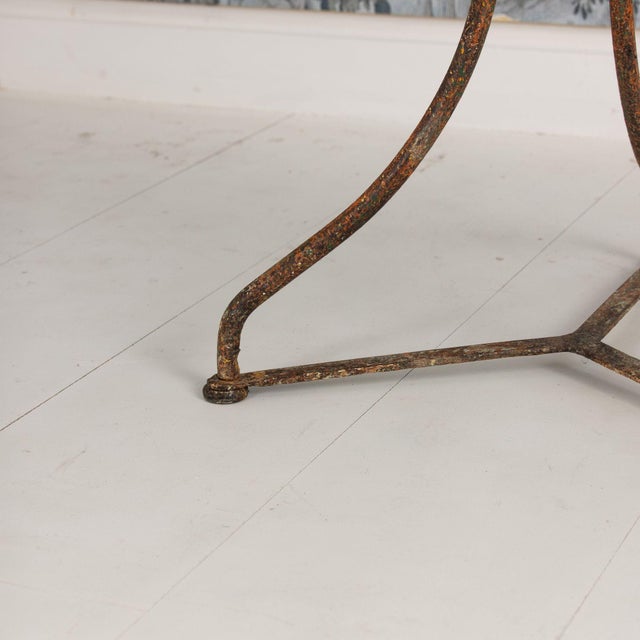 19th C. French Metal Guéridon Round Side Table in Original Patina For Sale - Image 10 of 17