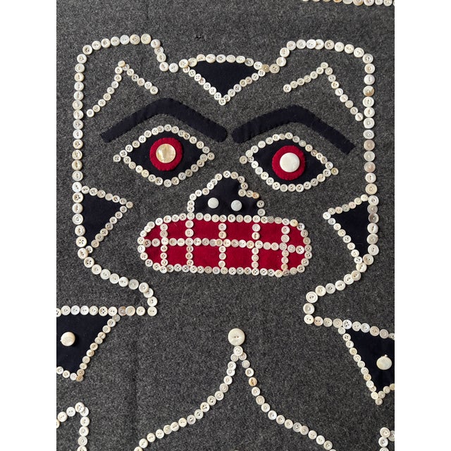 American Northwest Style Indian Button Blanket For Sale - Image 3 of 12