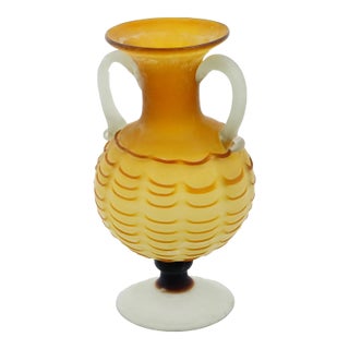 Venetian Amphora Shaped Glass Vase For Sale