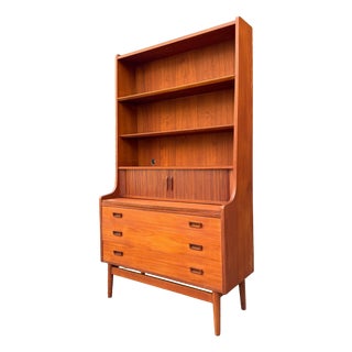 Teak Bookshelf with Secretary Desk by Johannes Sorth for Nexø For Sale