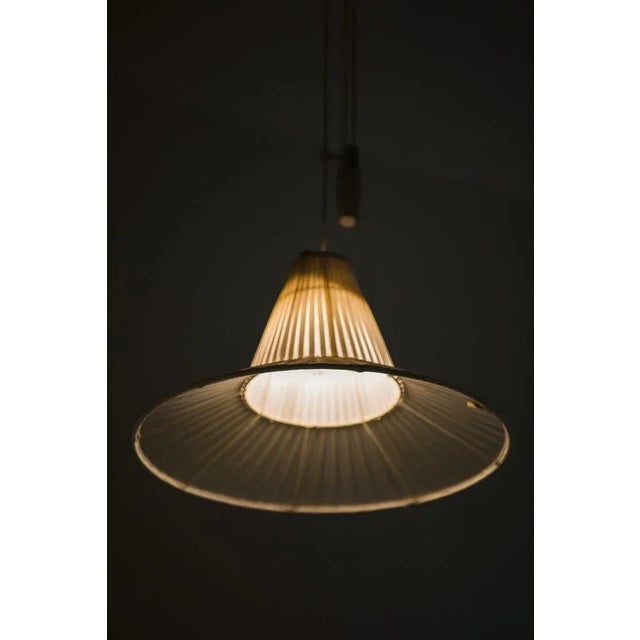 1950s Height Adjustable Pendant Lamp in Brass by Hans Bergström, 1950s For Sale - Image 5 of 7