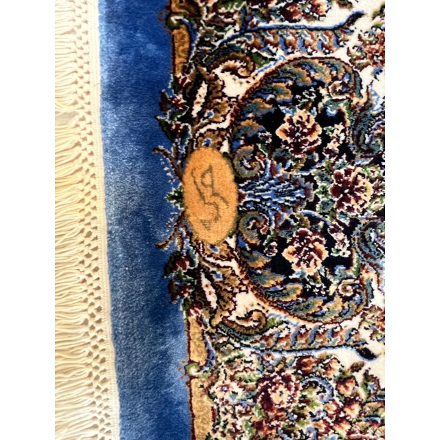 Signed Silk Turkish Rug ,4' X 6' For Sale - Image 4 of 6