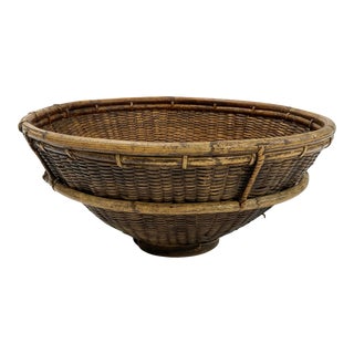 Large Contemporary Woven Rice Basket For Sale