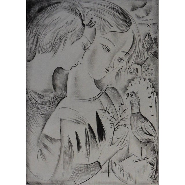 Mily Possoz, Les enfants et le perroquet, Etching For Sale