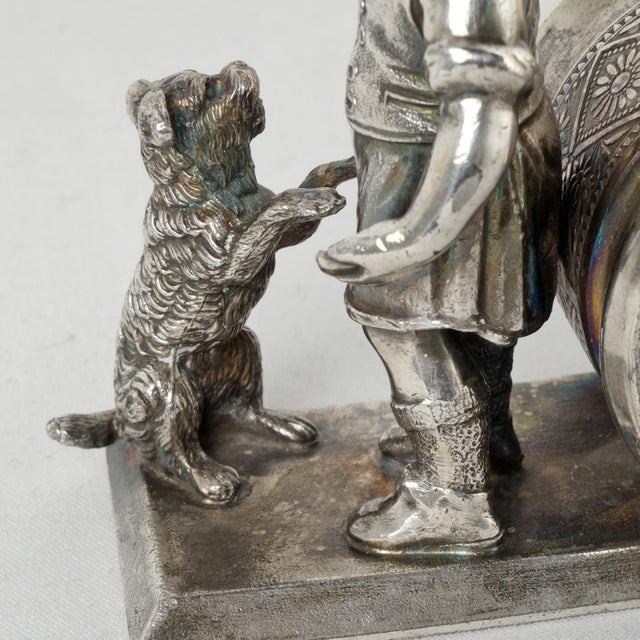 Metal Victorian Silverplate Meriden Napkin Ring Child and Begging Dog For Sale - Image 7 of 10