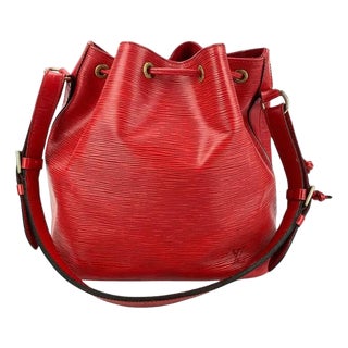 Louis Vuitton Castillian Red Epi Noe Drawstring Bucket Bag For Sale