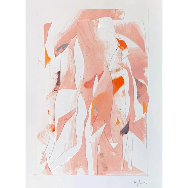 HLB Studio Figurative Collage 16 X 12, Contemporary Acrylic Pencil and Collage For Sale - Image 4 of 4