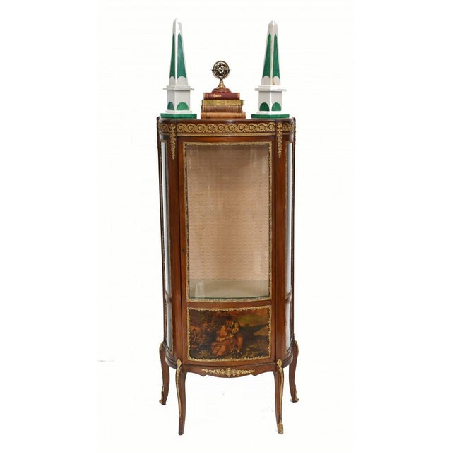 Gorgeous antique French Empire display cabinet or bijouterie. We date this wonderful antique to circa 1890. Lovely shape...