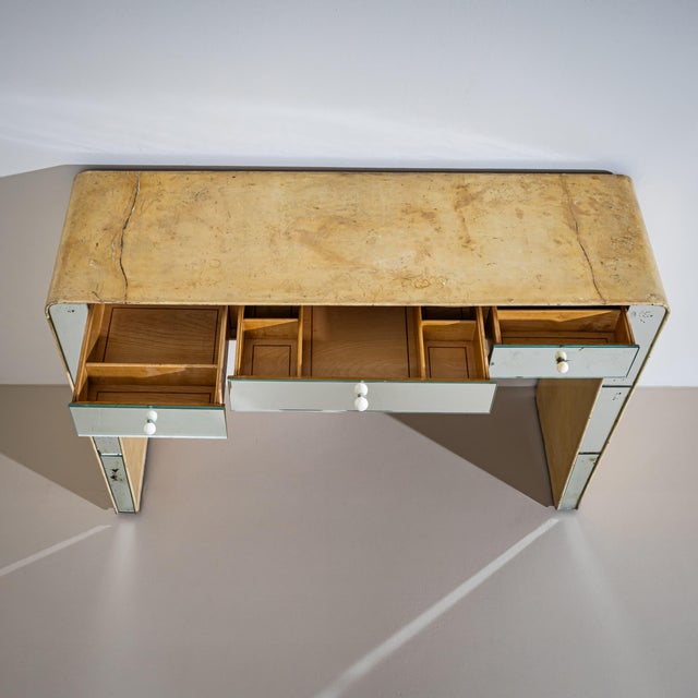 Vanity Console With Mirrored Front, Italy, 1950s For Sale - Image 4 of 15