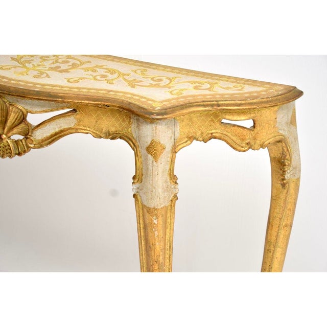 Vintage Venetian Parcel Gilt Console Table, 1930 For Sale - Image 6 of 12