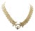 Italian Sapphire 14k Necklace Yellow Gold Wide Fancy Link Collar For Sale