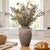 2020s Rustic Brown Textured Ceramic Flower Vase With Vintage-Style Double Handles For Sale - Image 5 of 7