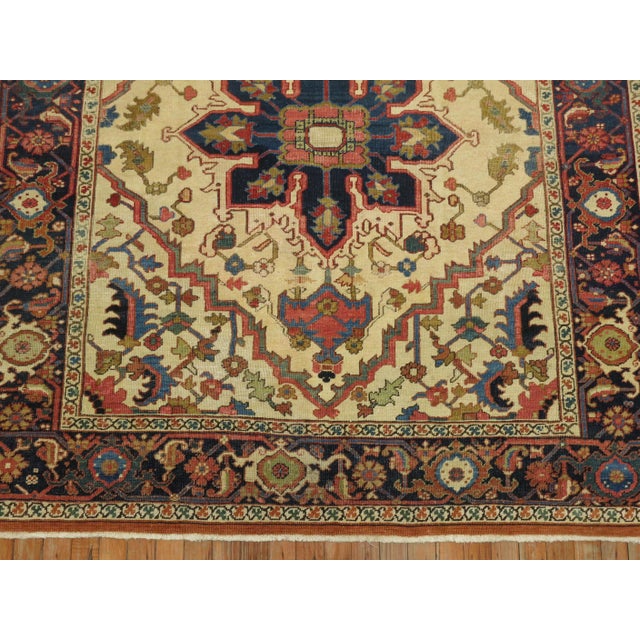 Early 20th Century Antique Zabihi Collection Square Heriz Rug - 5'4" x 5'11" For Sale - Image 5 of 10