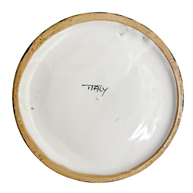 Mid-Century Modern Italian Ceramic Umbrella Stand - Abstract Flame Pattern For Sale - Image 4 of 4