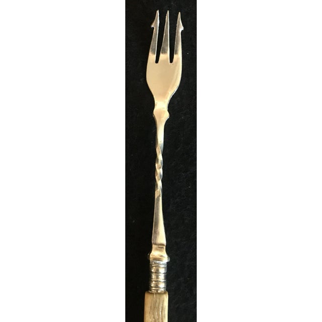 British Silver and Bone Pickle Fork DETAILS Country: UK Condition: Very Good Year: 1910 Dimensions: H 8.75” x W .5” x D .25”
