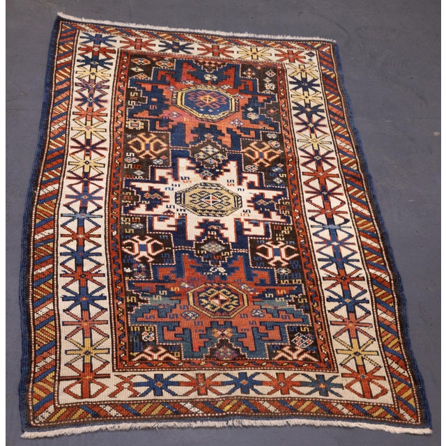 Antique Caucasian Shirvan Lezgi Design Rug 2'10'' X 4'10'' For Sale - Image 10 of 12