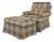 Harden Furniture English Country Plaid Upholstered Lounge Chair With Ottoman For Sale