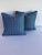 Early 21st Century Early 21st Century Geometric Navy Acrylic Blue Pillows- a Pair For Sale - Image 5 of 5